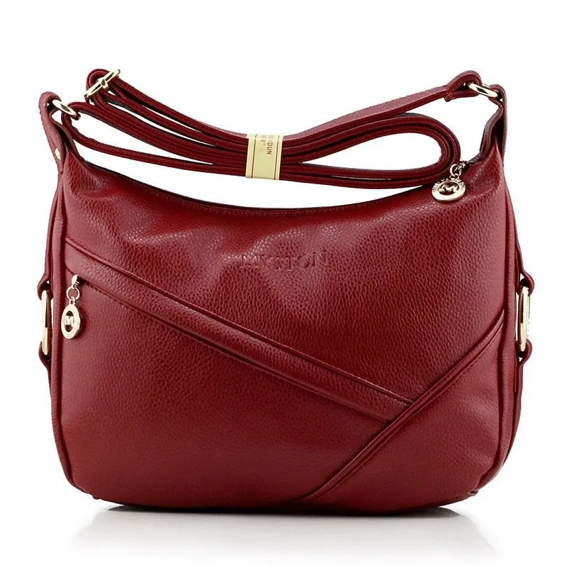 MEIYASHIDUN Magical Soft Leather Zipper Closure Crossbody or Shoulder Bag