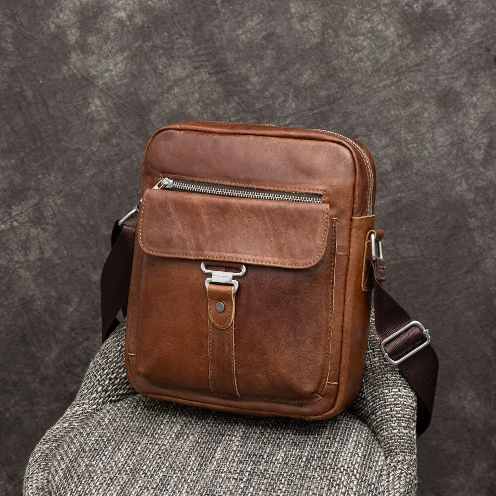 Men Business Retro Genuine Leather Waterproof Wear-resisting Crossbody Bag