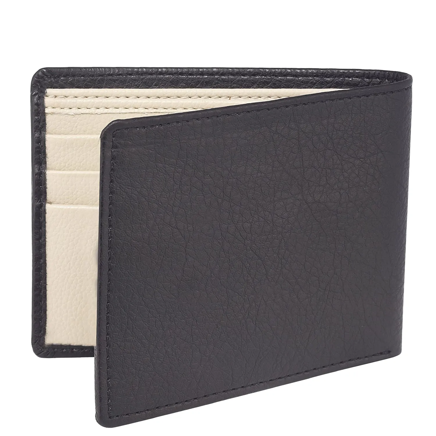 Men Formal Black Artificial Leather Wallet - Mini  (6 Card Slots)