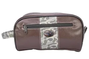 Men's Leather Toiletry Bag | Old School Camo | Mallard