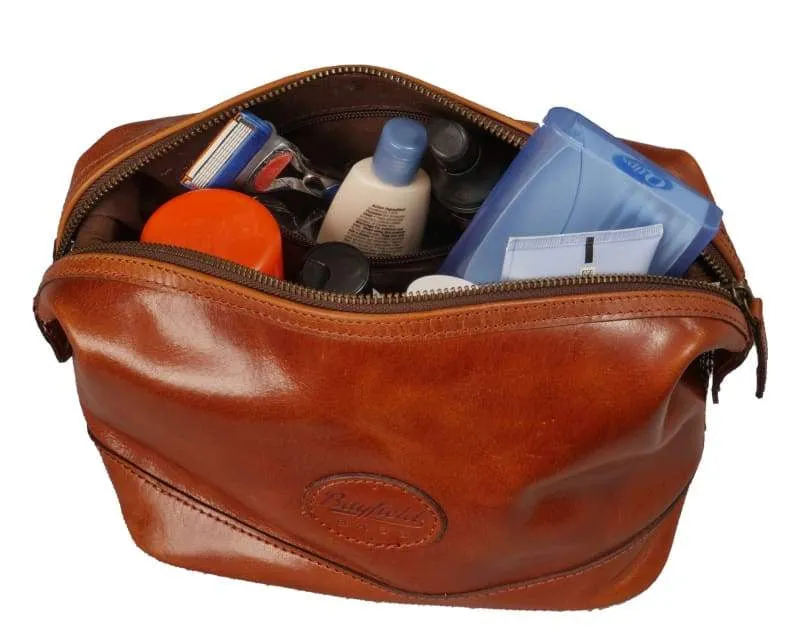 Men's Premium Leather Toiletry Bag for Men: the Best Mens Dopp Kit for the Well-Groomed Traveler - Leather Shaving Bag for Men - Bayfield Bags