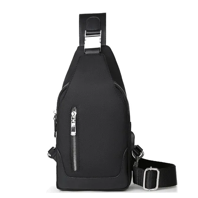 Men's Small Crossbody Bag with USB Charging