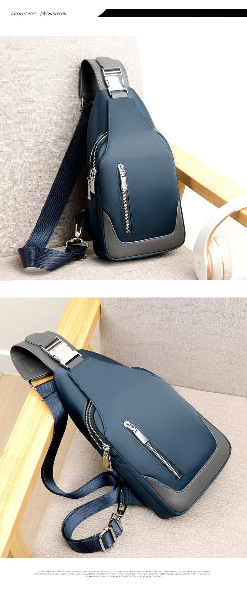 Men's Small Crossbody Bag with USB Charging