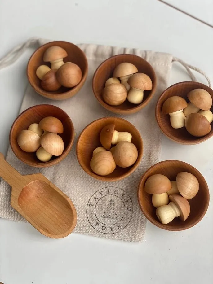 Montessori Waldorf Wood Mushroom Sorting Game