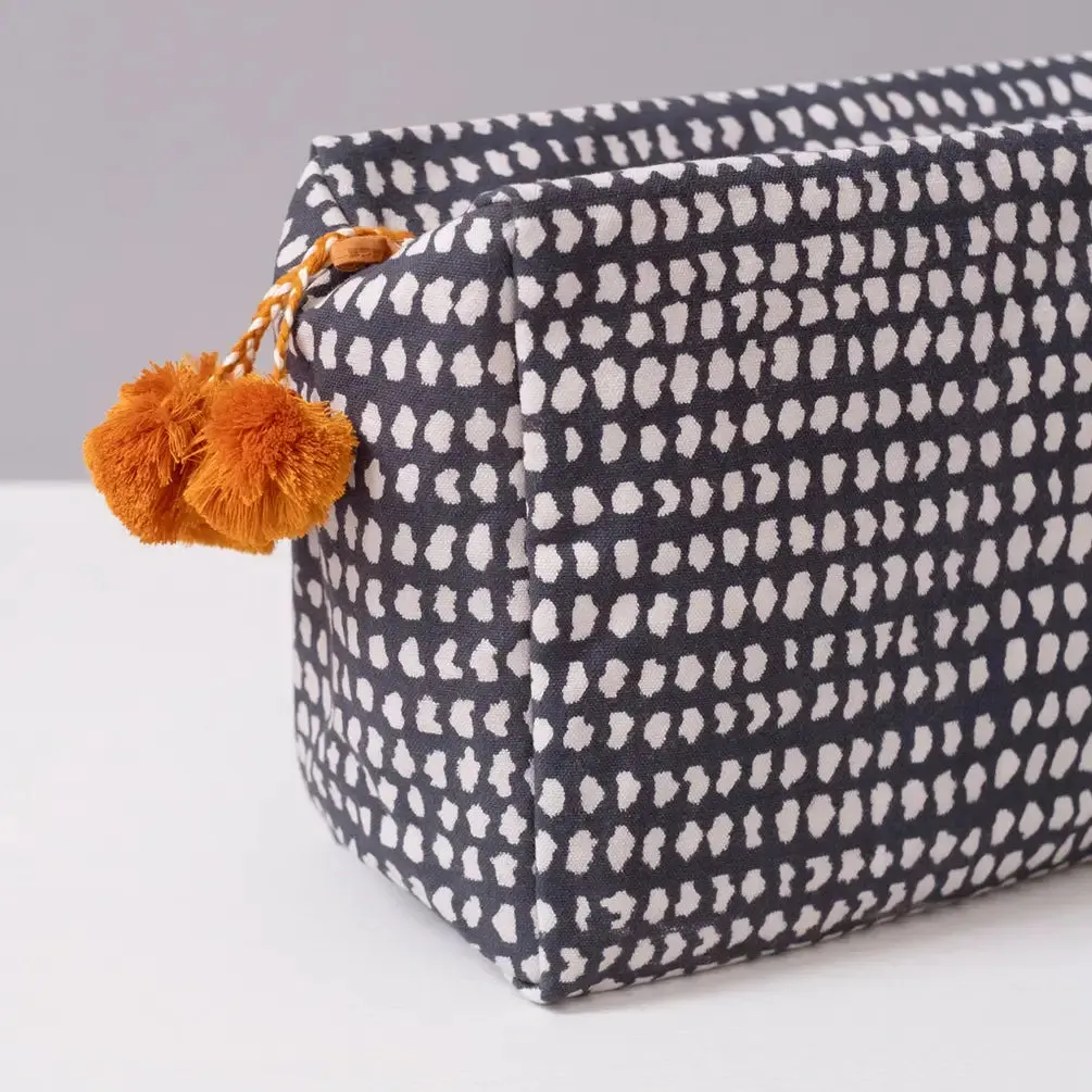 Navy Dot Toiletry Bag