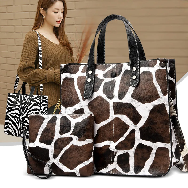 New Geometric Leopard Print Mother Bag Two-piece Set