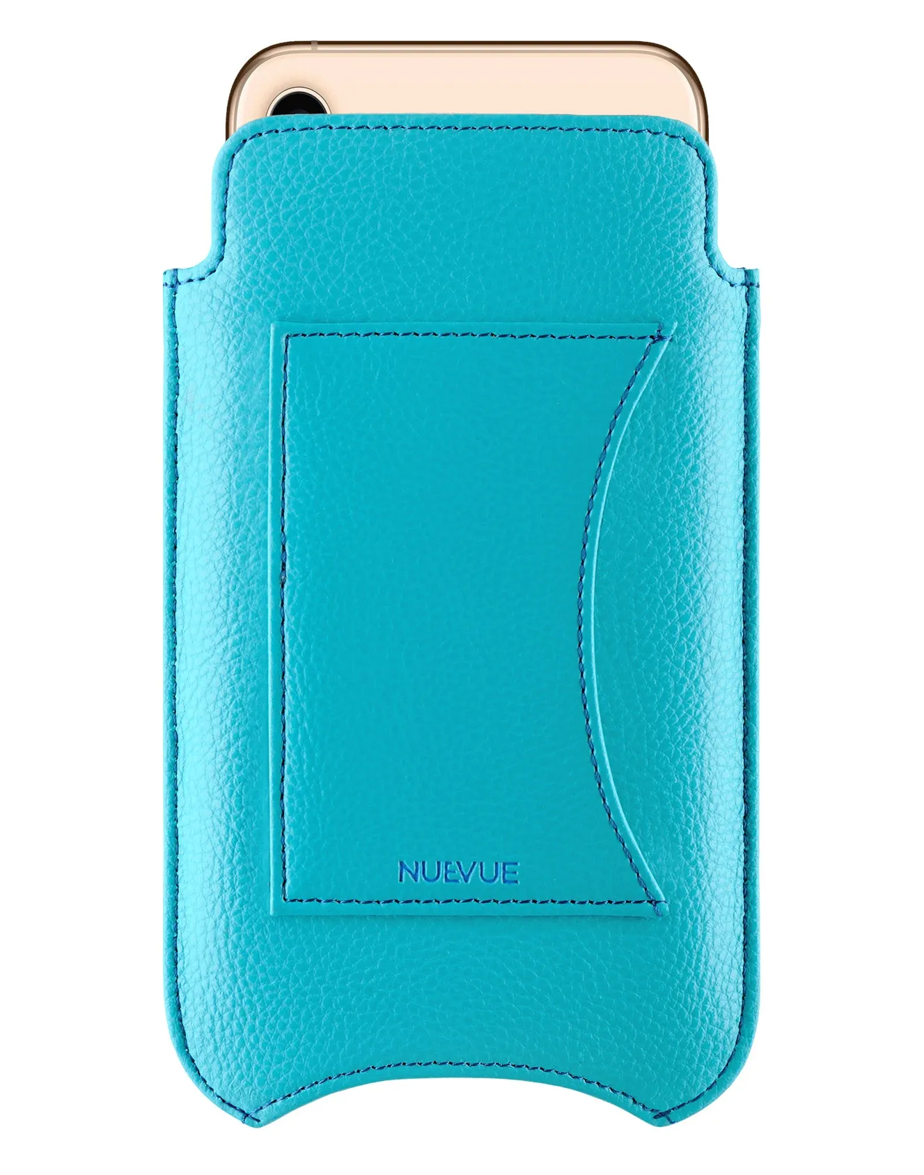 NueVue iPhone 11 and iPhone XR Wallet Case Faux Leather | Teal Blue | Sanitizing Screen Cleaning