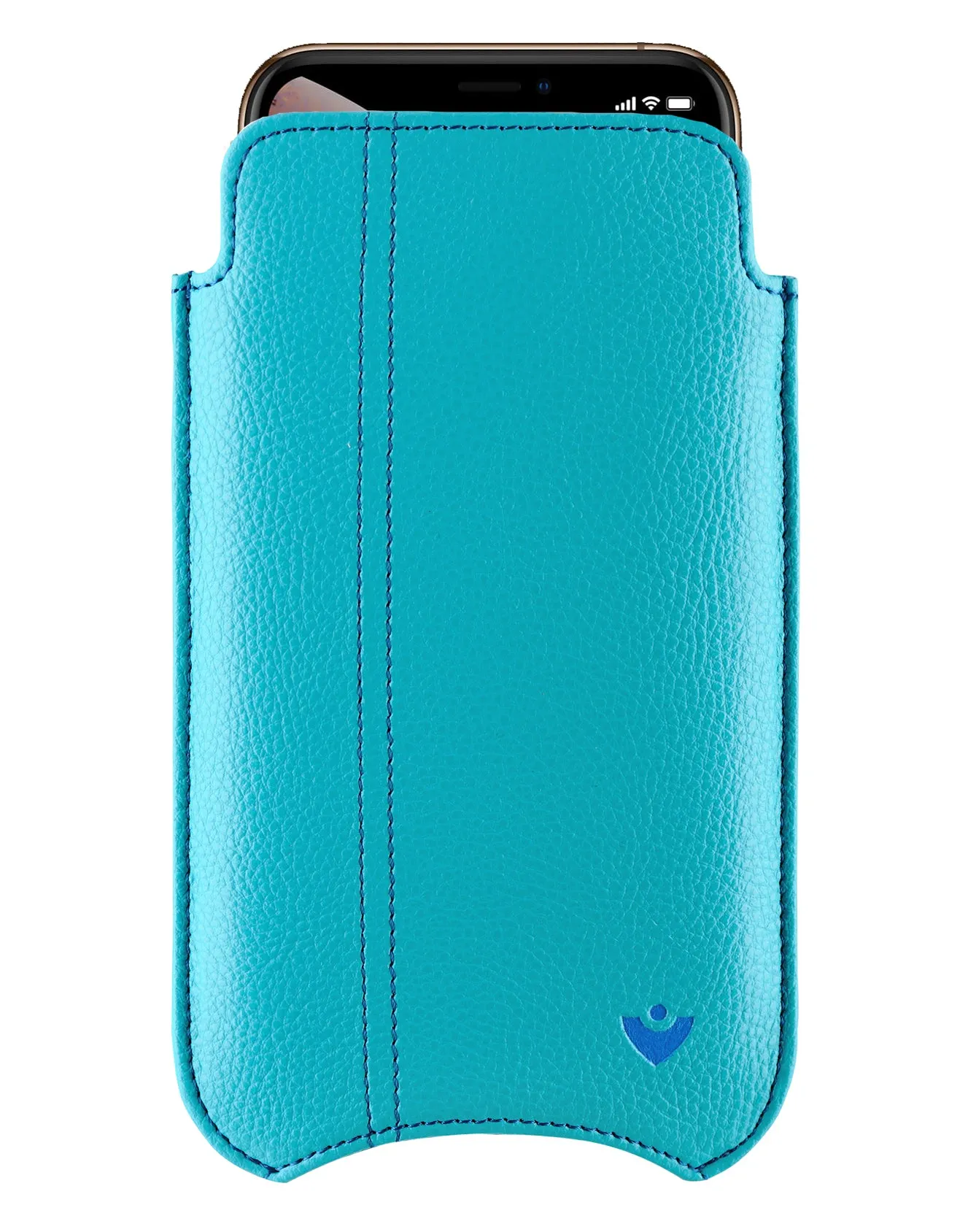 NueVue iPhone 11 and iPhone XR Wallet Case Faux Leather | Teal Blue | Sanitizing Screen Cleaning