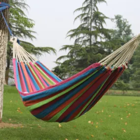 Outdoor Double Thickened Canvas Hammock Indoor Swing, Size:200x100cm(Colorful)