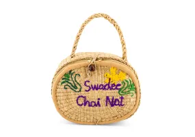 Oval wicker bag