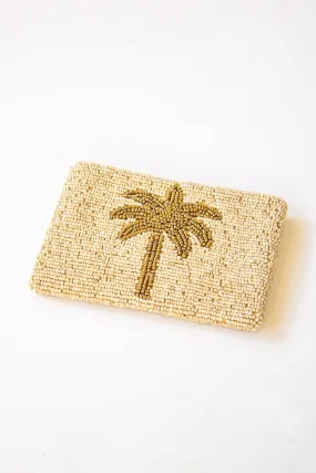 Palm Tree Beaded Coin Bag