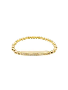 Pave Bar Stretch Bracelet | Gold