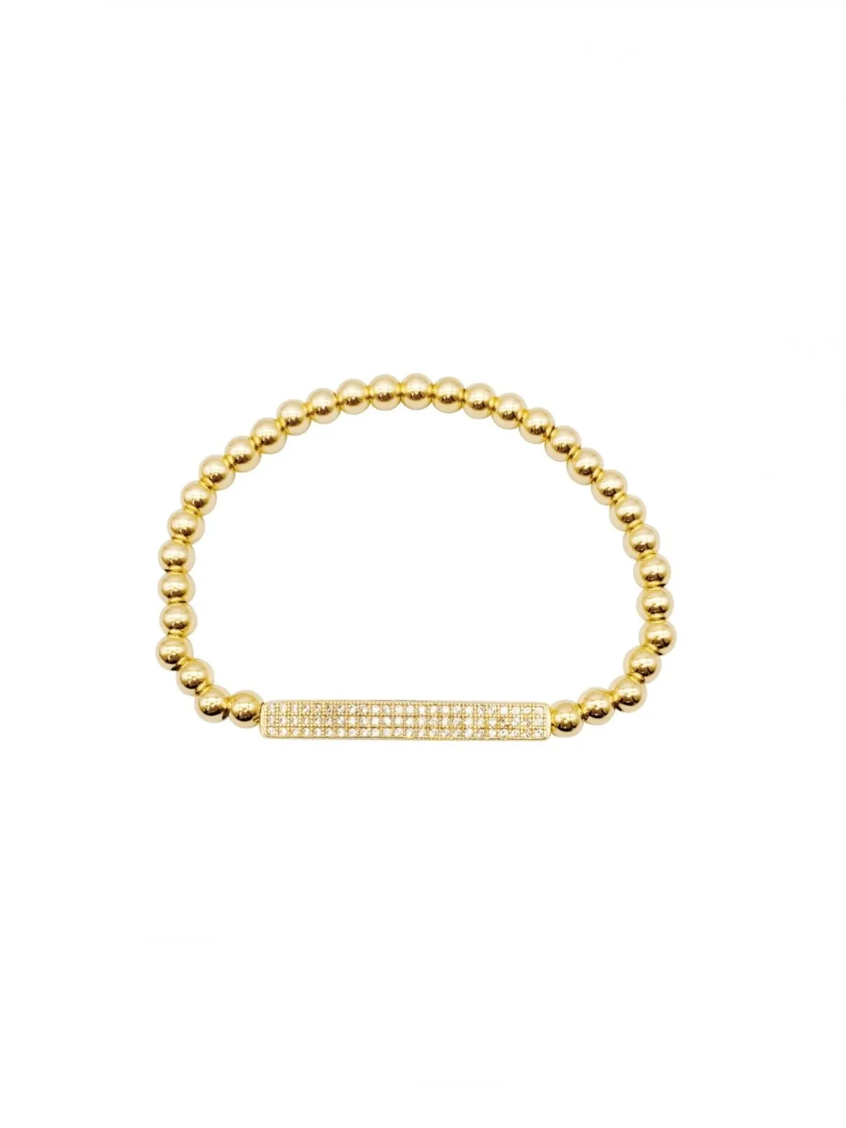 Pave Bar Stretch Bracelet | Gold