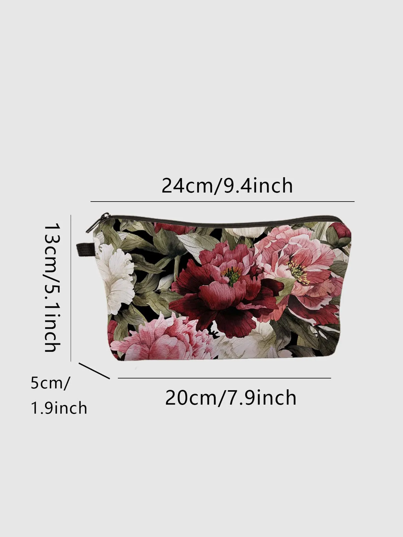 Peony Makeup Bag Cosmetic Organizer Toiletries Bag Makeup Organizer Zip Pouch