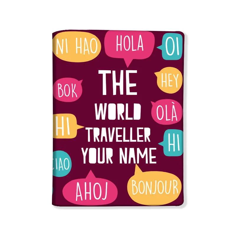 Personalized Passport Cover With Name Suitcase Tag - Hello