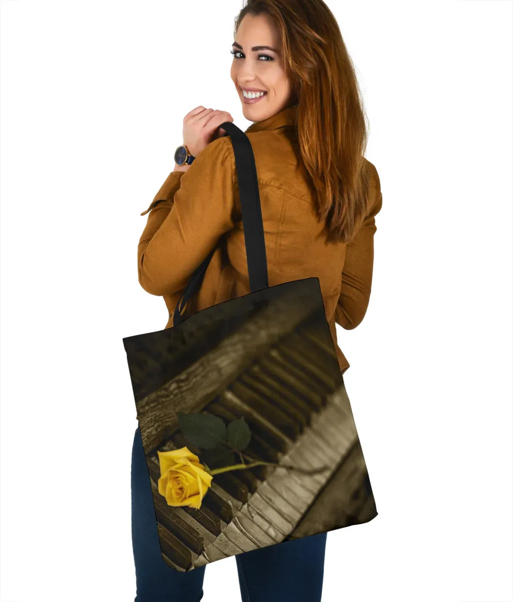 Piano Rose Shoulder Tote Bag