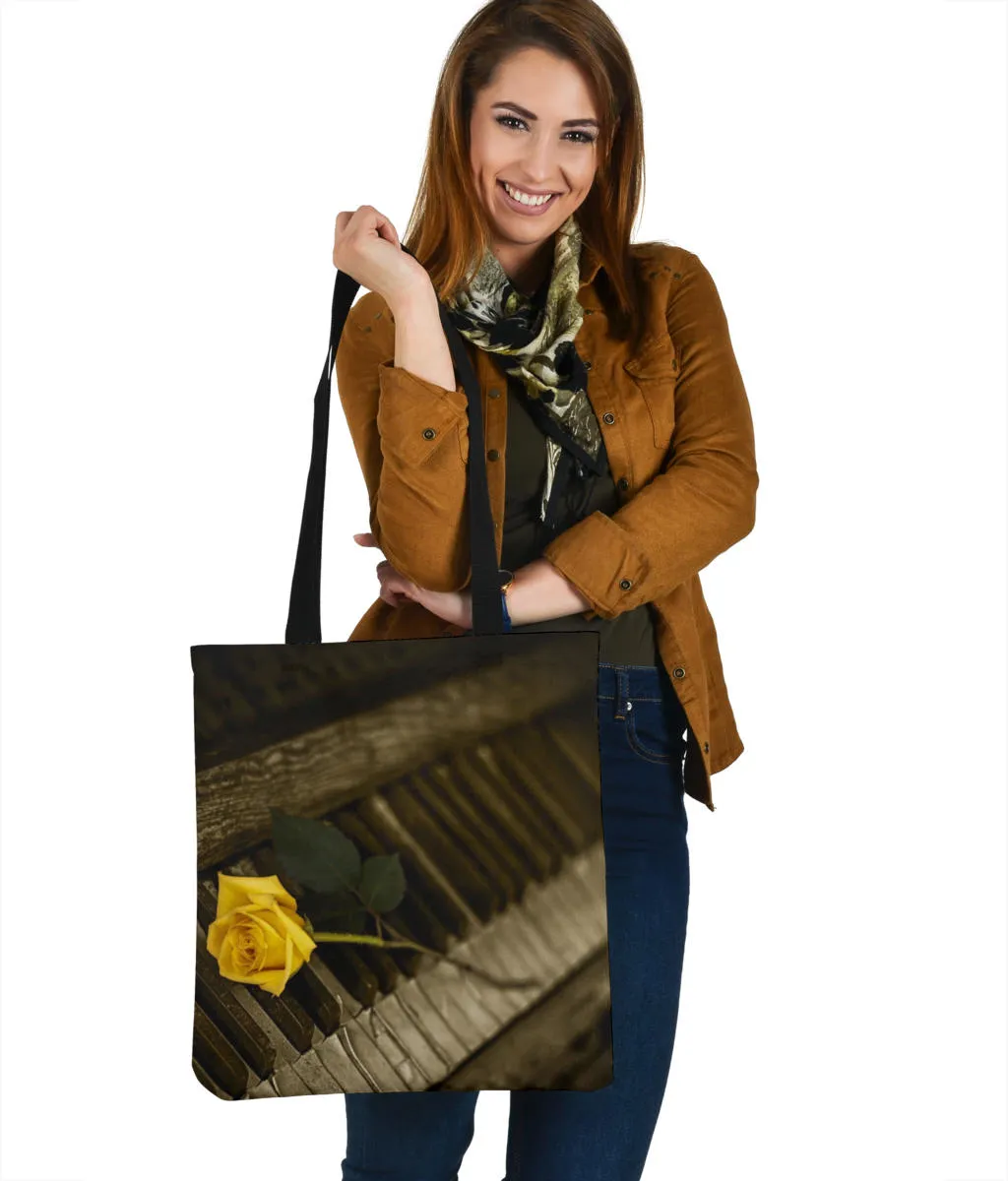 Piano Rose Shoulder Tote Bag