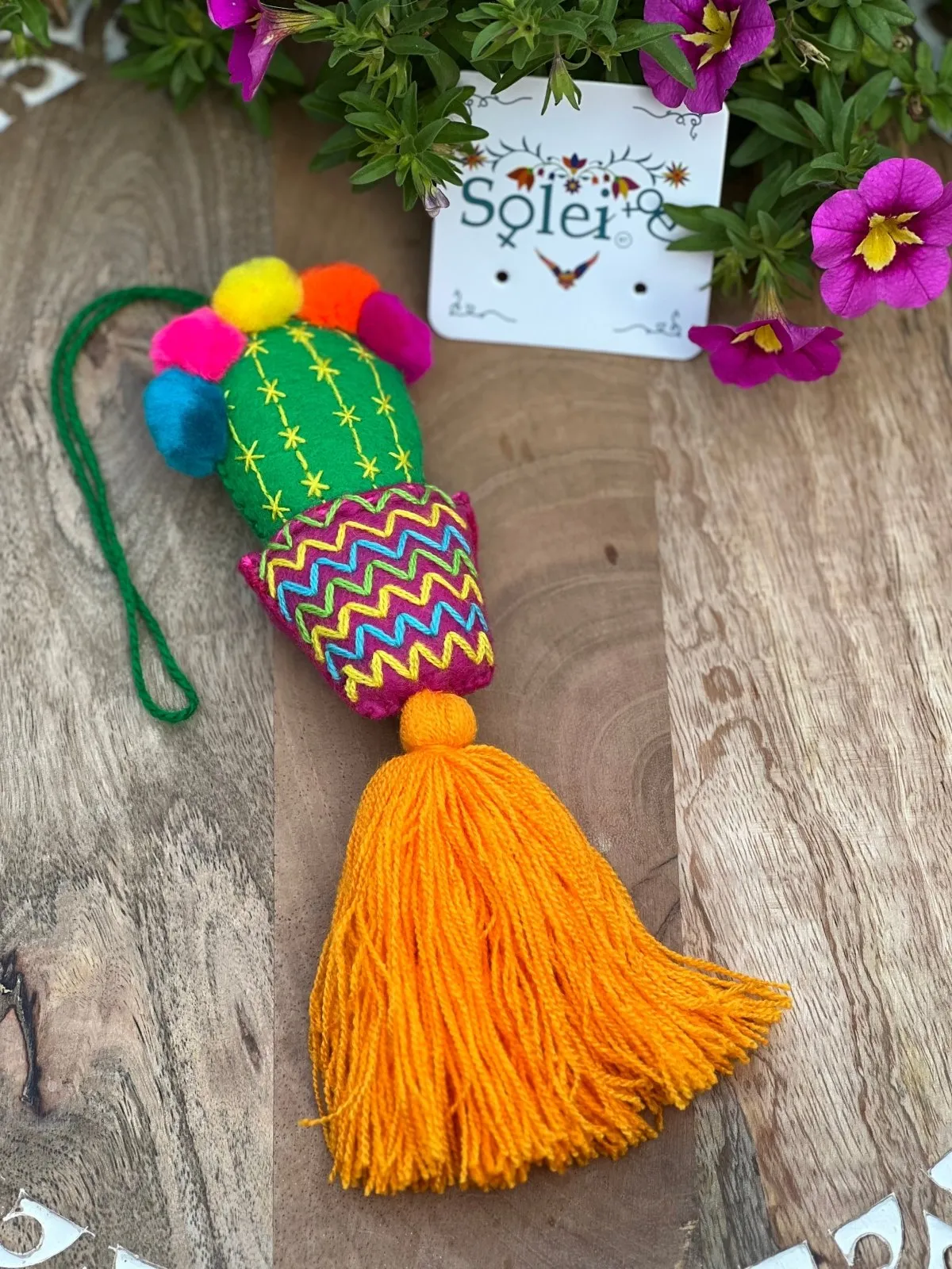 Pompon Cactus Keychain