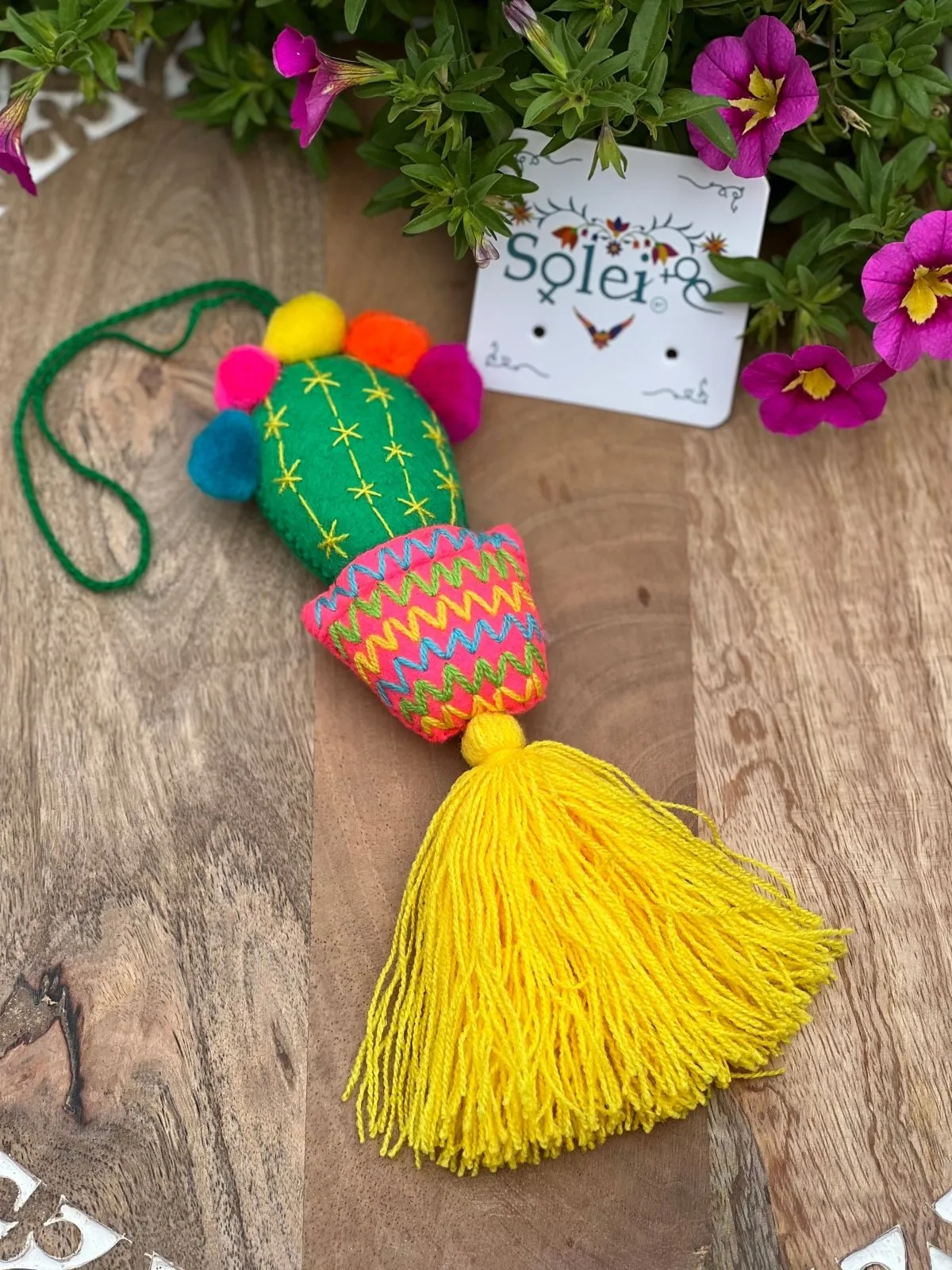 Pompon Cactus Keychain