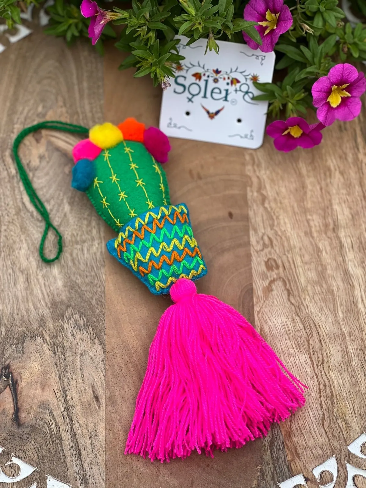 Pompon Cactus Keychain