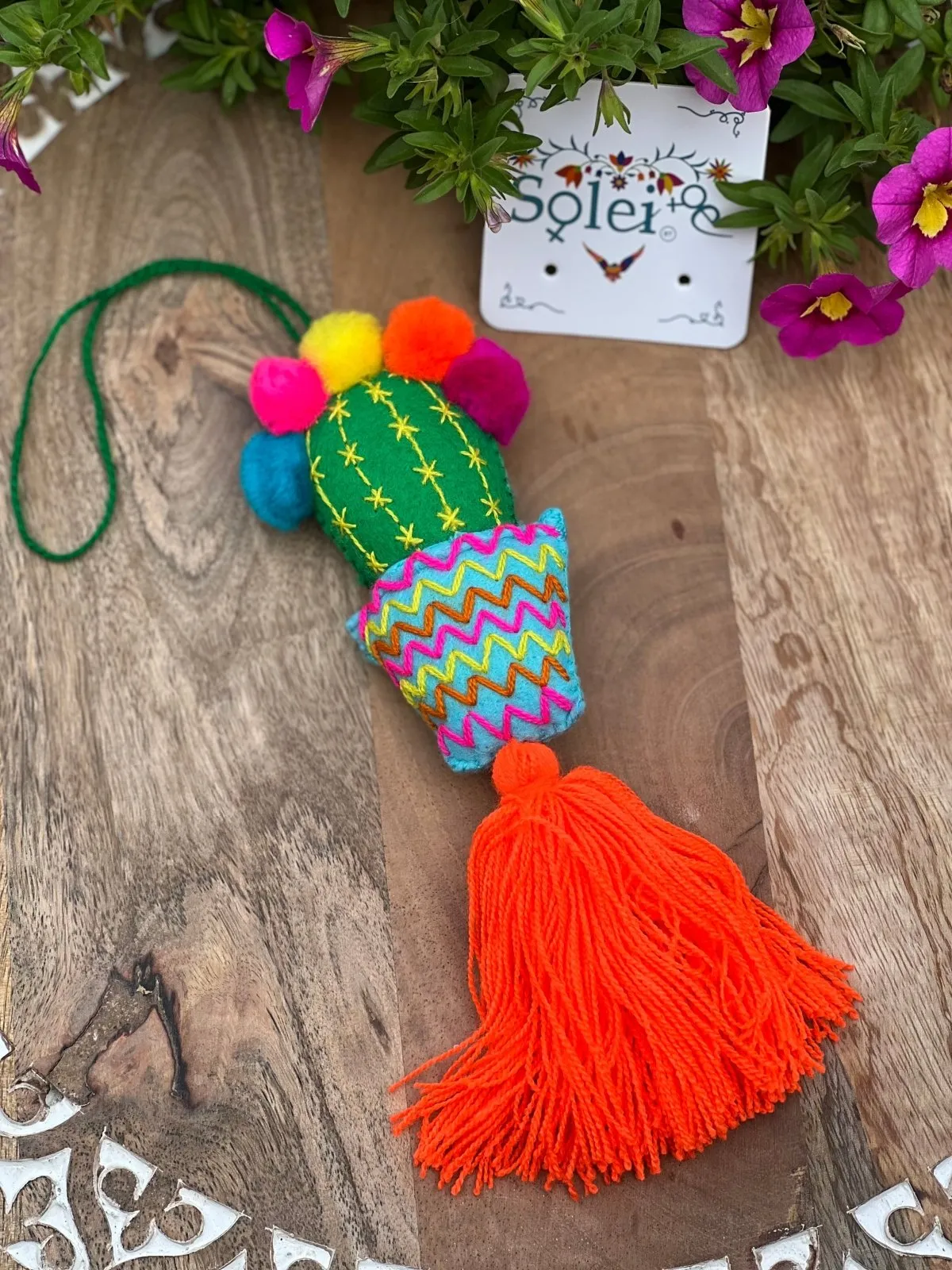 Pompon Cactus Keychain