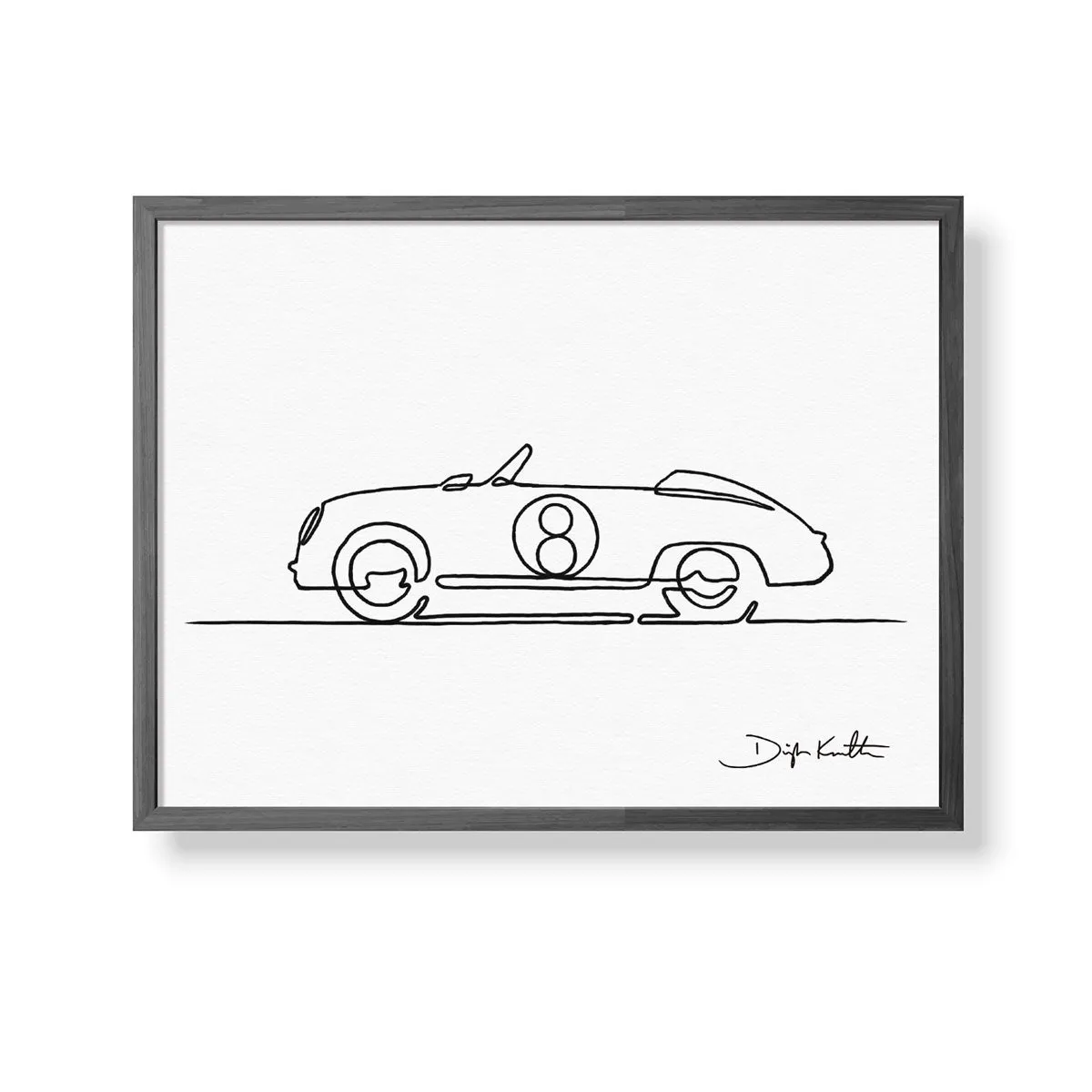 Porsche 356A Speedster Single Line Drawing: Limited Edition Print