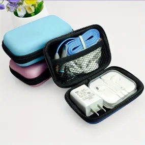 Portable storage bag for earphones charger cables and coins