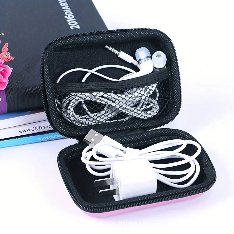 Portable storage bag for earphones charger cables and coins