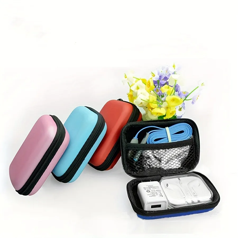 Portable storage bag for earphones charger cables and coins