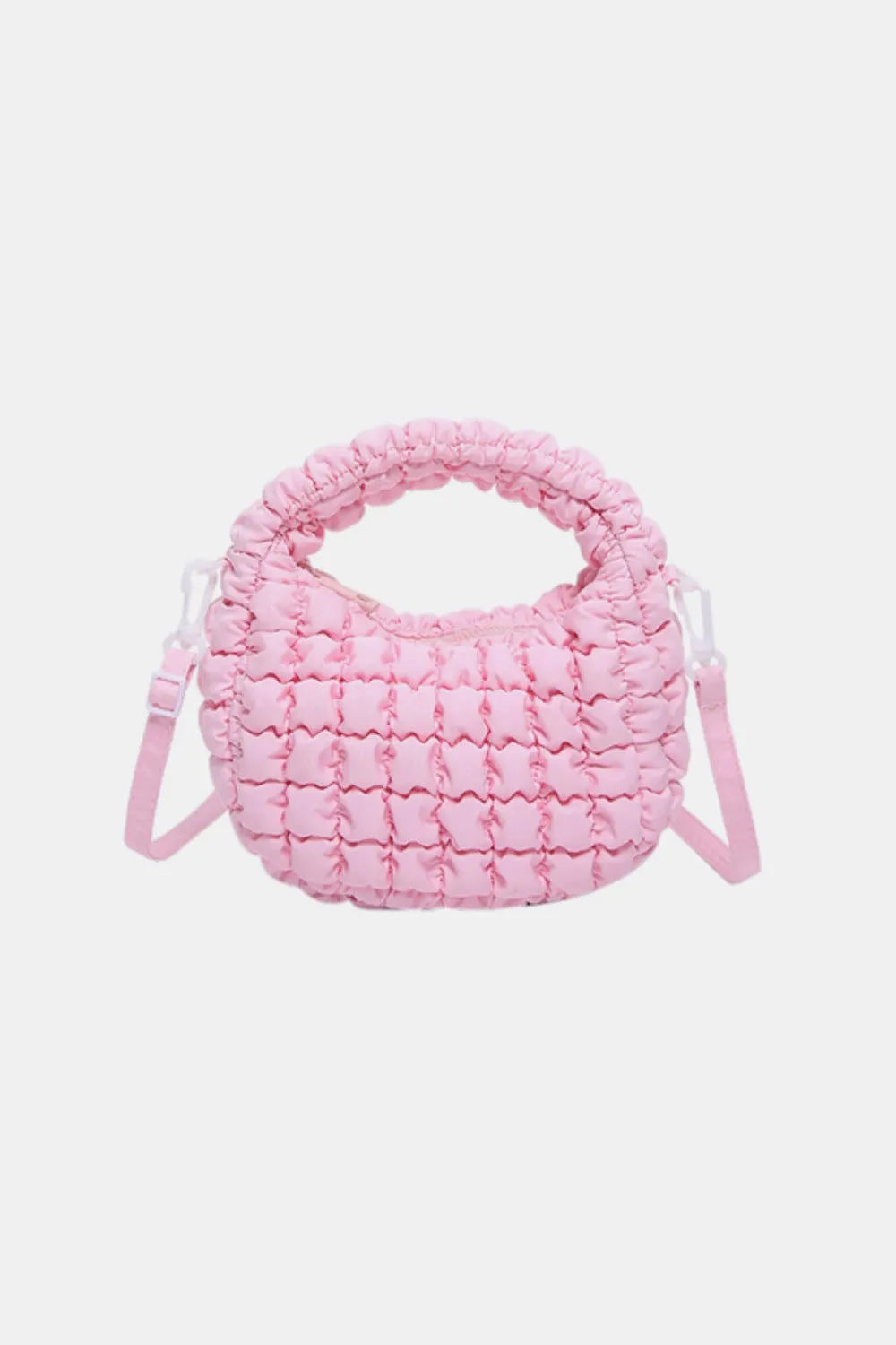 Quilted Puffy Detachable Strap Crossbody Bag