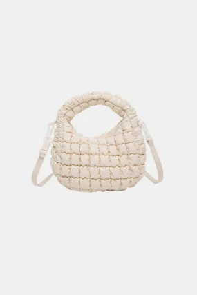 Quilted Puffy Detachable Strap Crossbody Bag