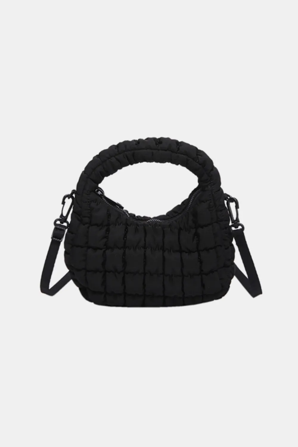 Quilted Puffy Detachable Strap Crossbody Bag