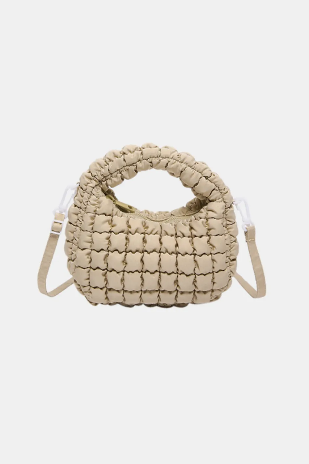 Quilted Puffy Detachable Strap Crossbody Bag