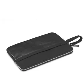 QWSTION Laptop Sleeve Black Leather Canvas 15"