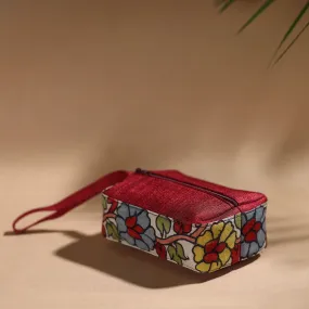 Red - Handpainted Kalamkari Multipurpose Cosmetic/Toiletry Bag 25