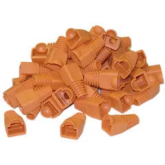 RJ45 Strain Relief Boots, Yellow, 50 Pieces Per Bag