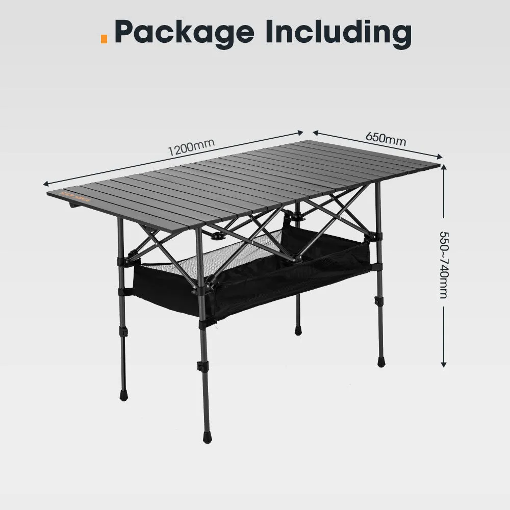 San Hima Folding Camping Table Adjustable Aluminium Portable Outdoor Picnic Desk