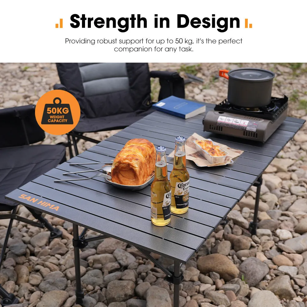 San Hima Folding Camping Table Adjustable Aluminium Portable Outdoor Picnic Desk