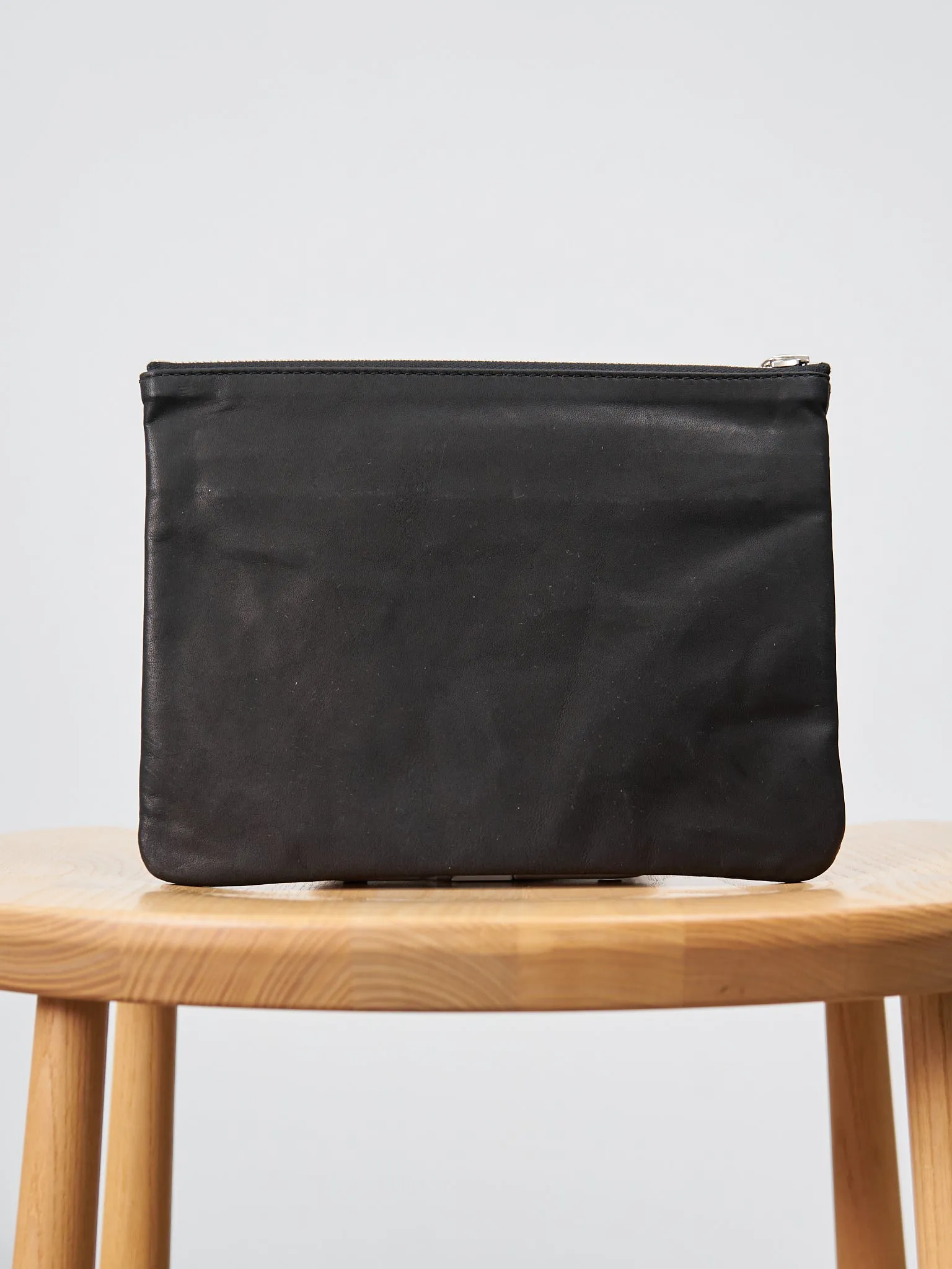 Sandwich Leather Pouch/Wallet L - Black