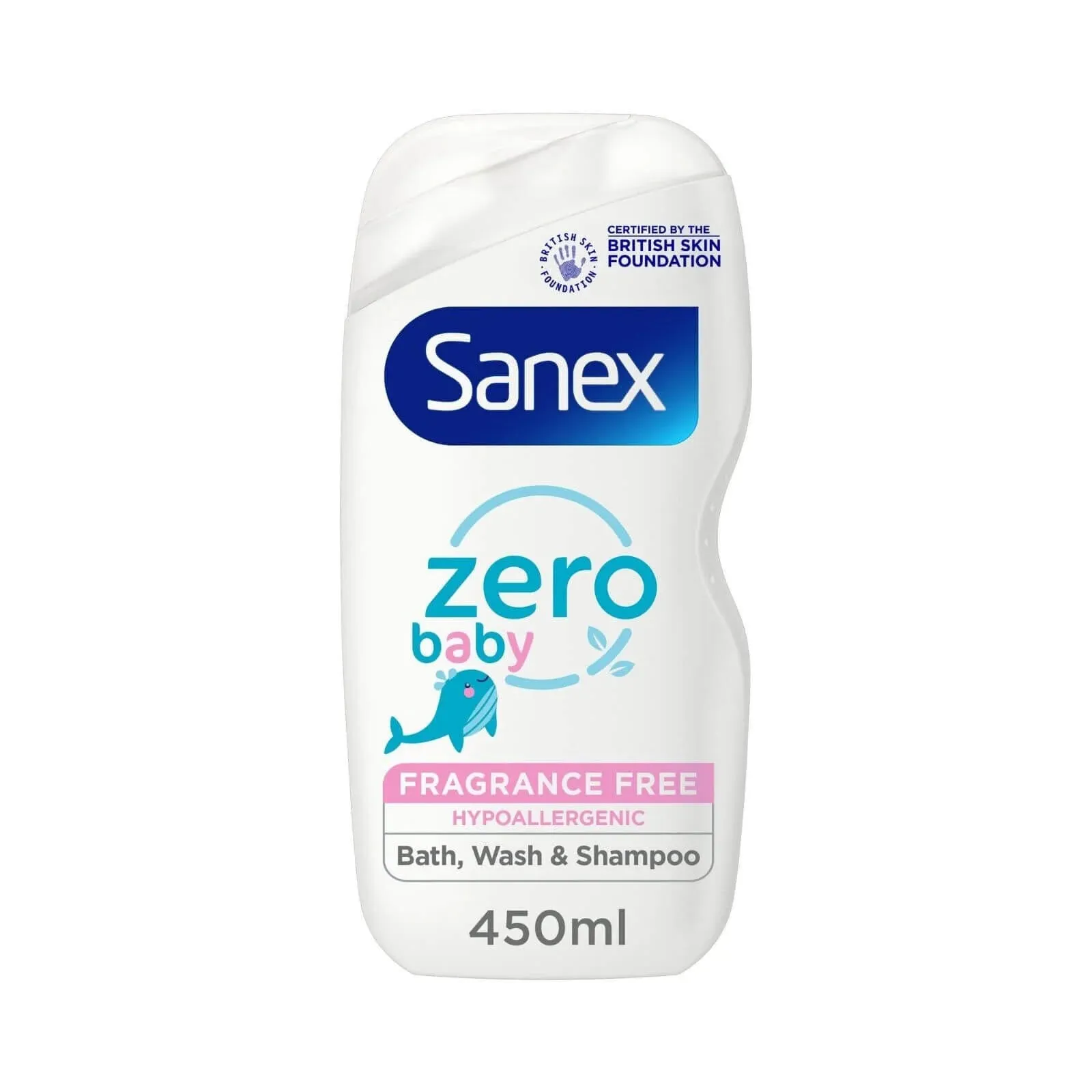 Sanex Baby Bath Foam and Shampoo Zero% Baby Frag Free 450ml