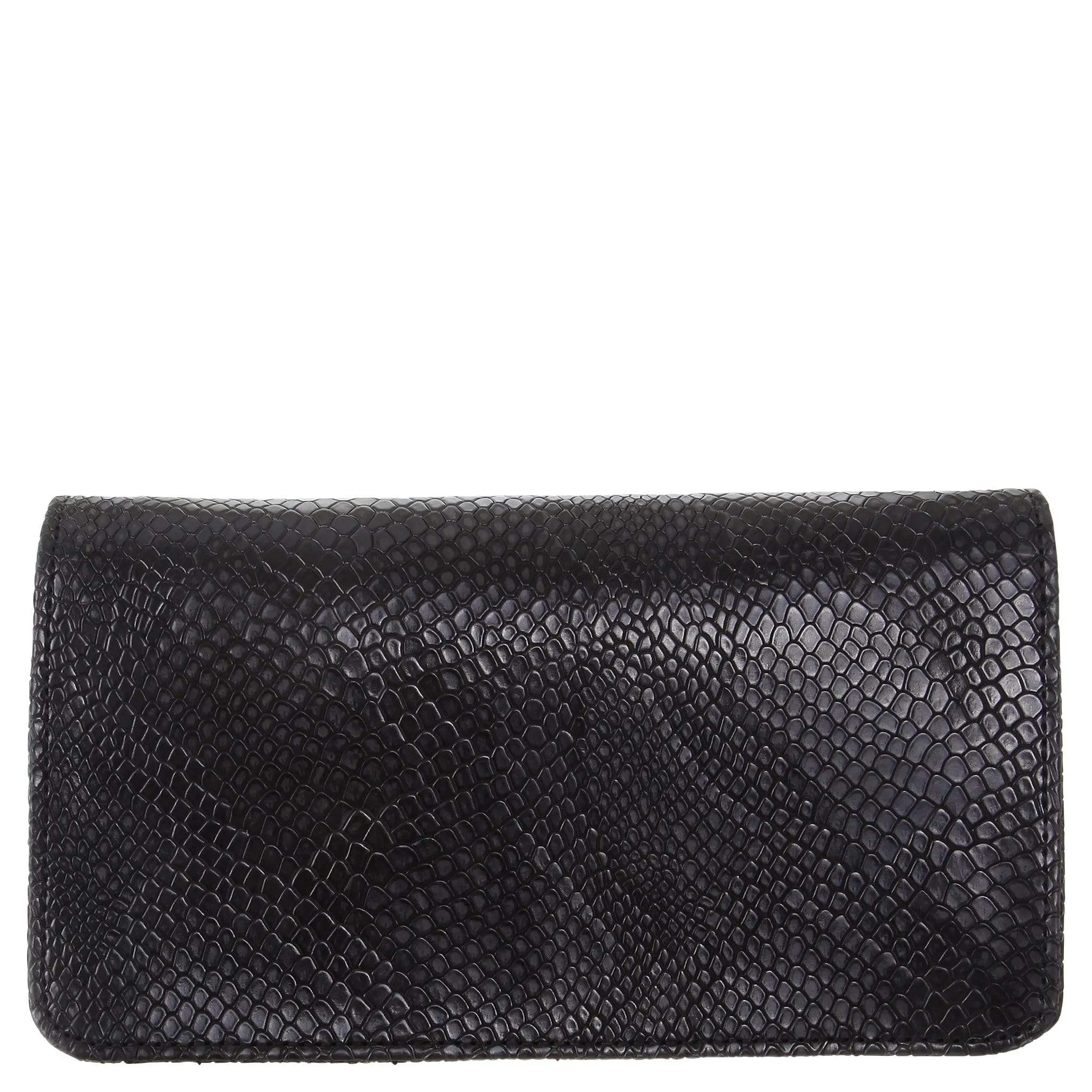 Sara Vegan Leather Chain Wallet Purse | Black