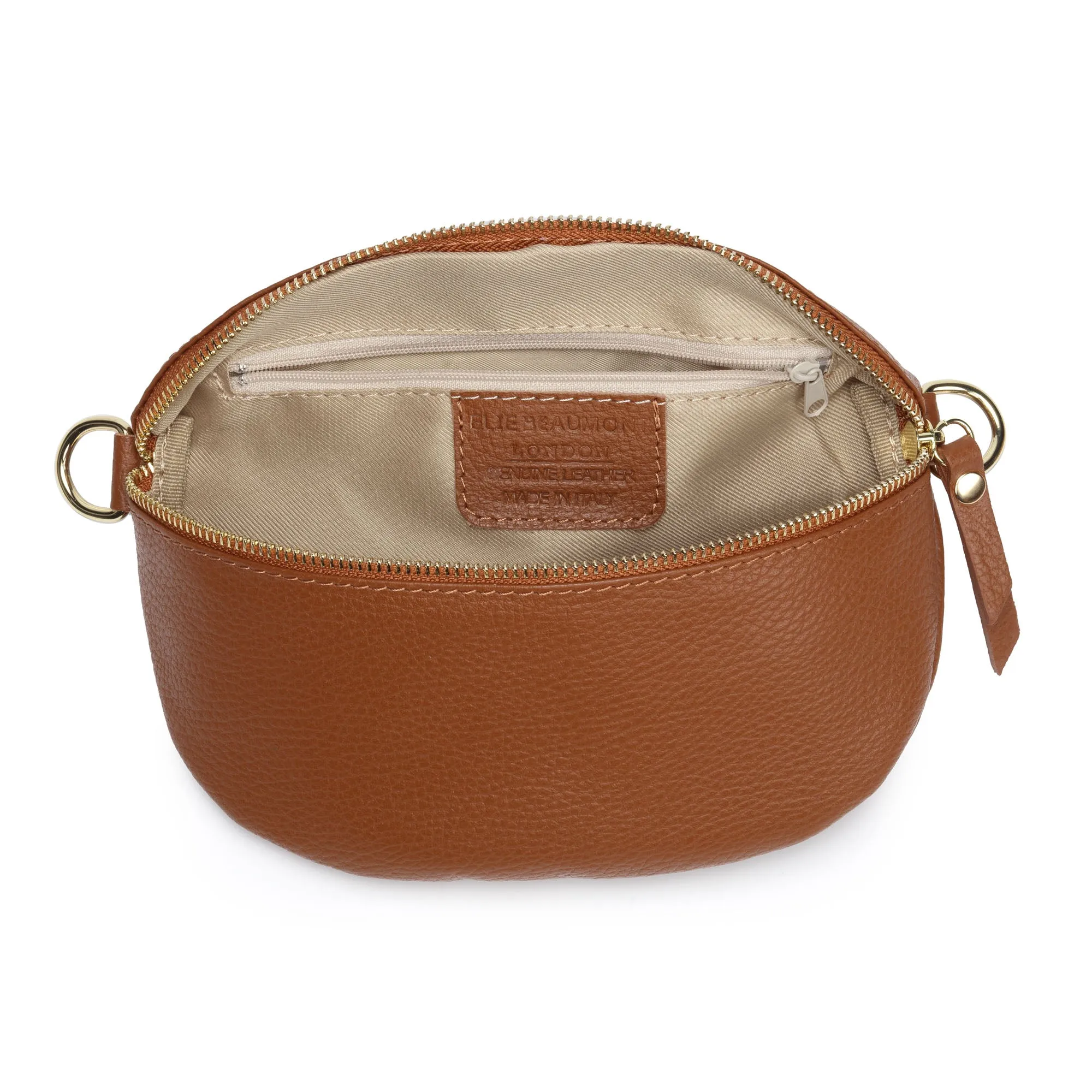 Sling Bag - Tan with Navy Copper Strap