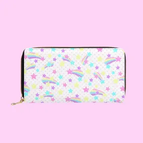 Starry Party White Zipper Wallet