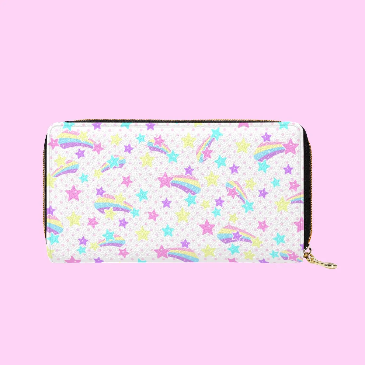 Starry Party White Zipper Wallet