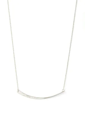 Studio Collection Partial Etched Bar Necklace (Silver)