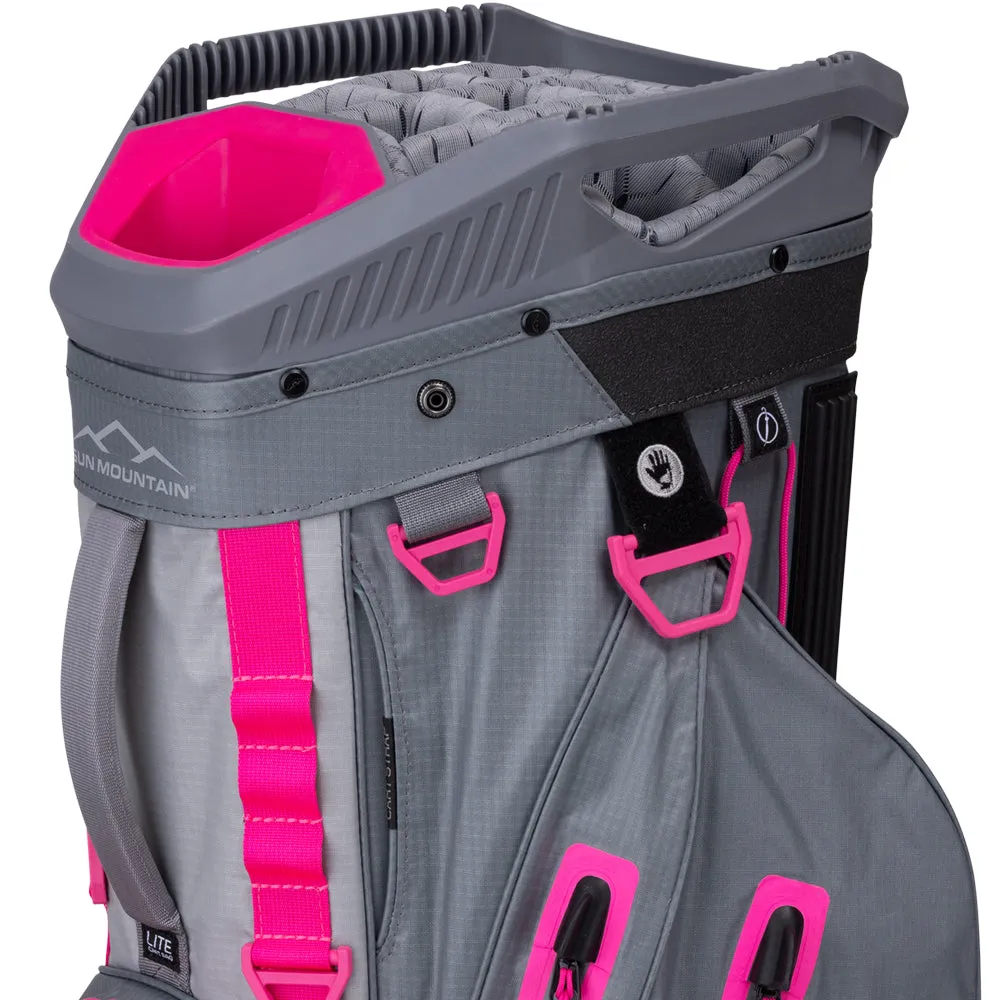 Sun Mountain H2NO Lite Waterproof Cart Bag - Nickel/Cadet/Hot Pink