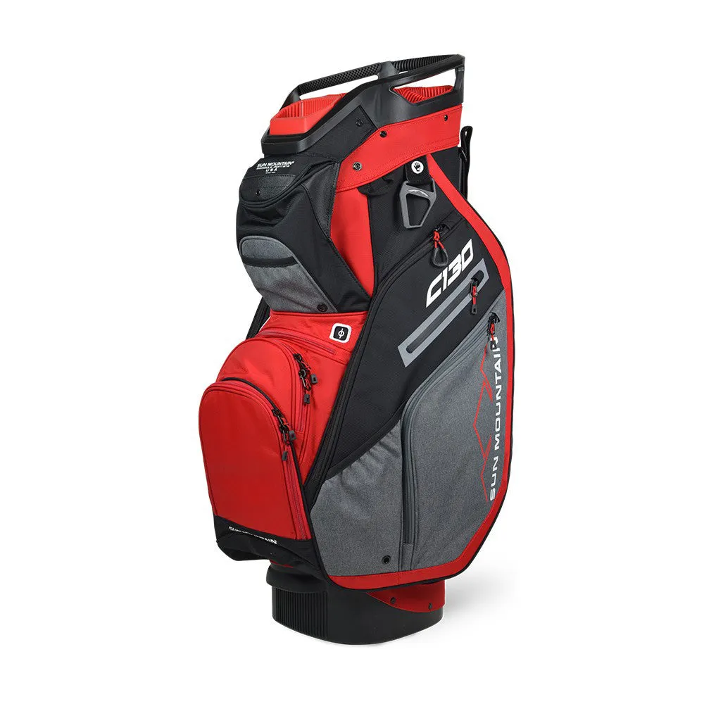 Sun Mountian C-130 Cart Bag - Carbon/Black/Red