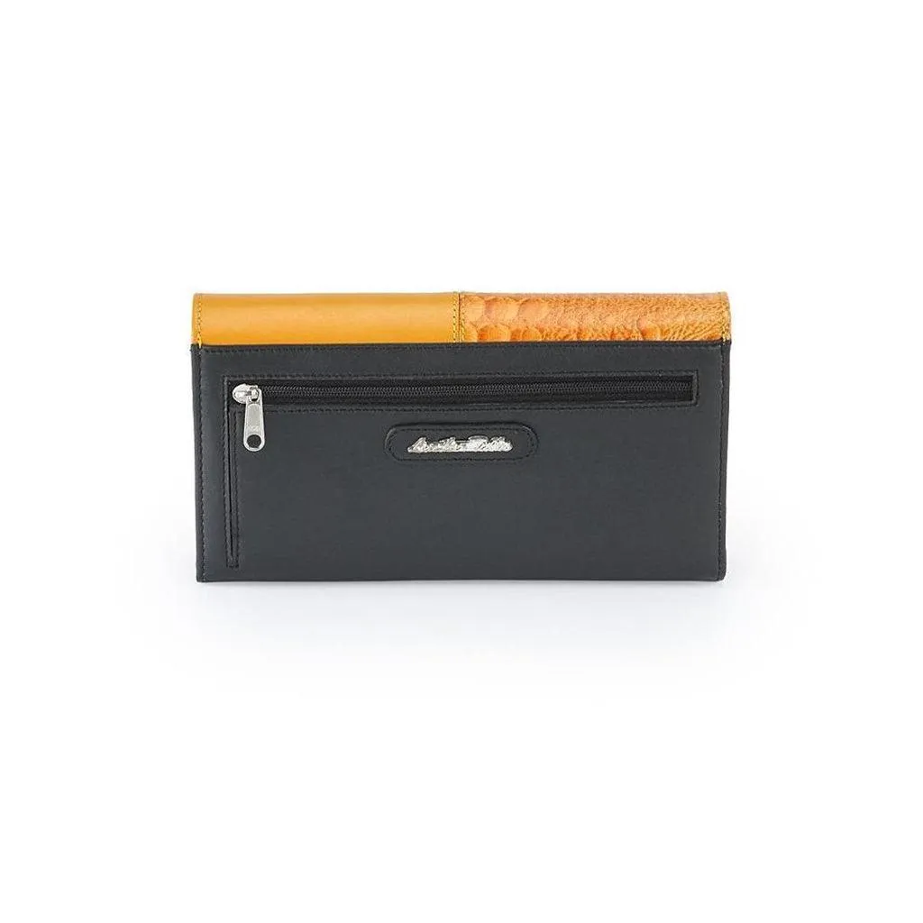 Swan Ladies Women | Leather Wallet for Women | 100% Genuine Leather | Color: Black, Blue, Brown, Tan, Green & Yellow