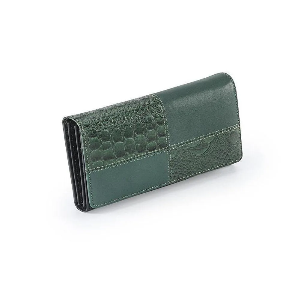 Swan Ladies Women | Leather Wallet for Women | 100% Genuine Leather | Color: Black, Blue, Brown, Tan, Green & Yellow