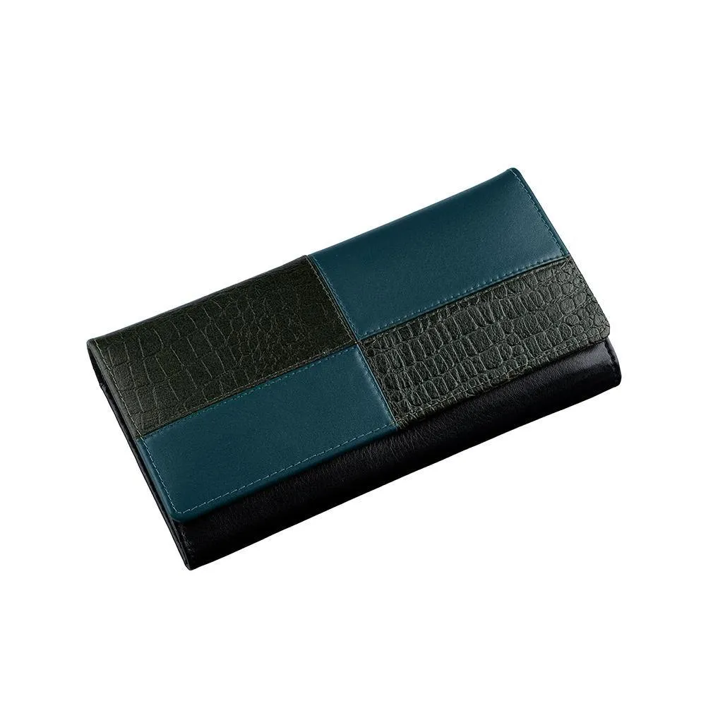 Swan Ladies Women | Leather Wallet for Women | 100% Genuine Leather | Color: Black, Blue, Brown, Tan, Green & Yellow